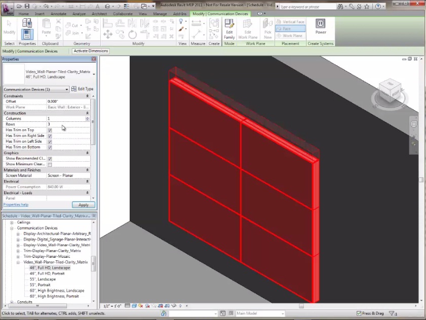 Revit Clarity Matrix Screen Capture