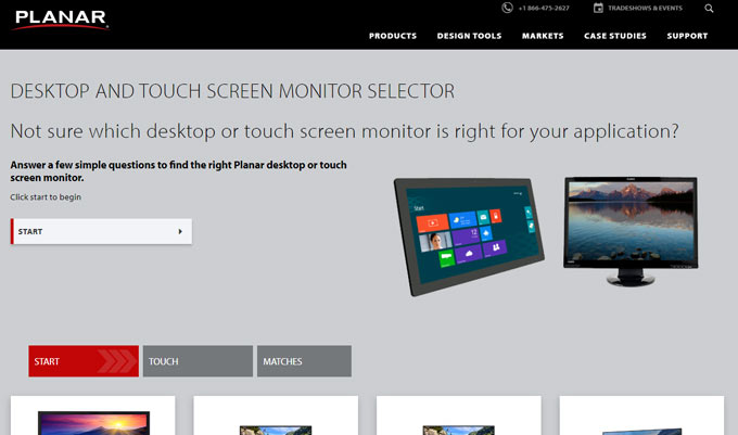 Planar Desktop and Touch Screen Monitor Selector