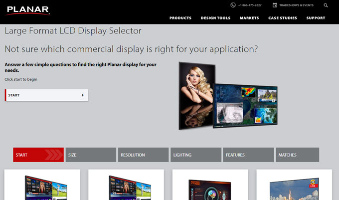 Planar Large Format LCD Display Selector